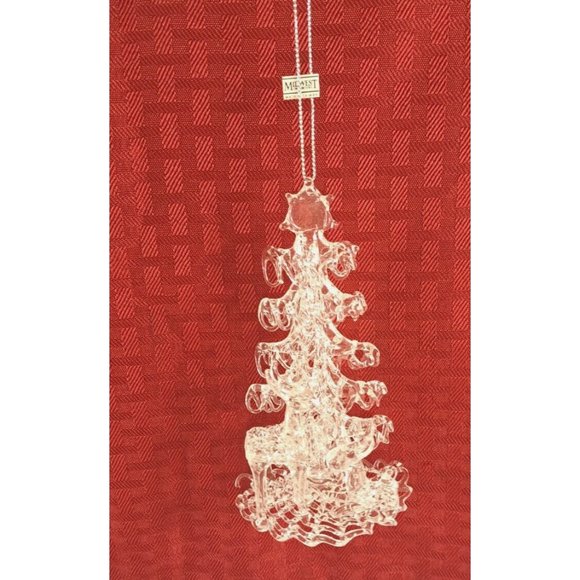 Clear Glass Christmas Ornament Deer Tree Midwest Imports W Box 09680 Vintage - Picture 3 of 7